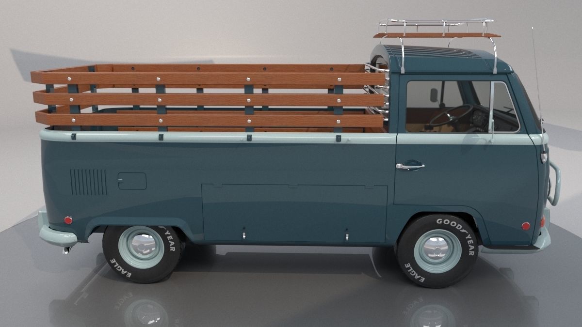 Volkswagen T2 Combi - Kombi 1970 pick-up 3D model_2