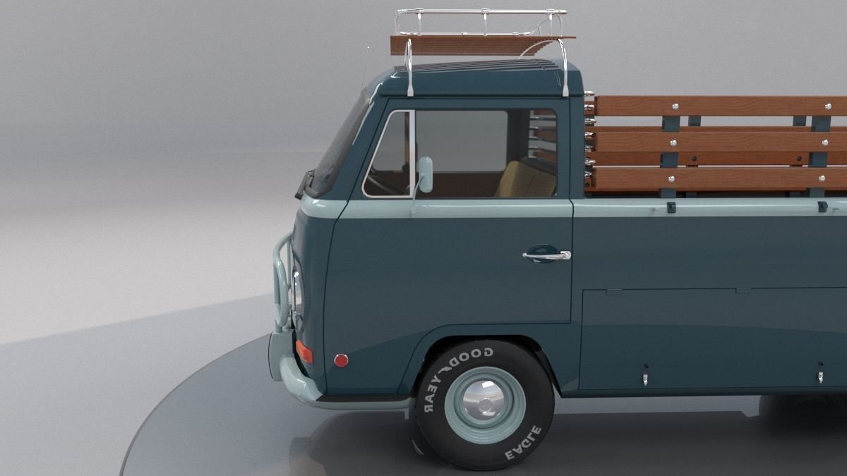 Volkswagen T2 Combi - Kombi 1970 pick-up 3D model_8