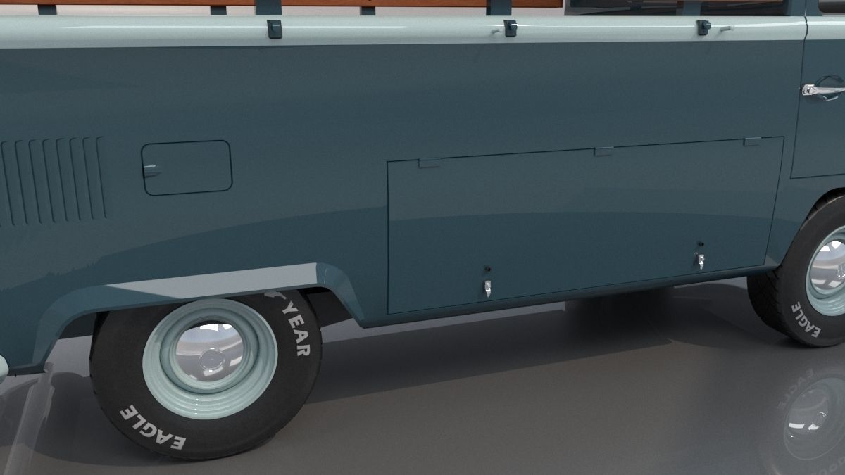 Volkswagen T2 Combi - Kombi 1970 pick-up 3D model_10