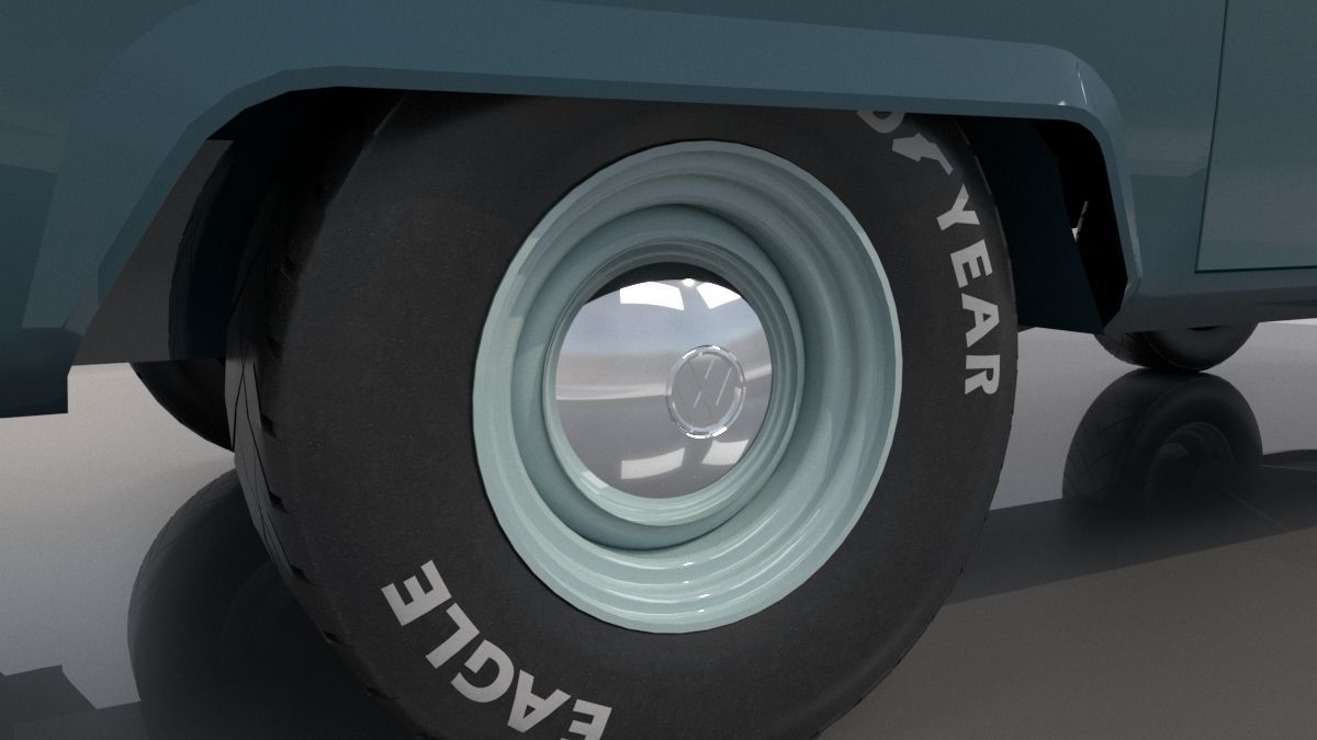 Volkswagen T2 Combi - Kombi 1970 pick-up 3D model_9