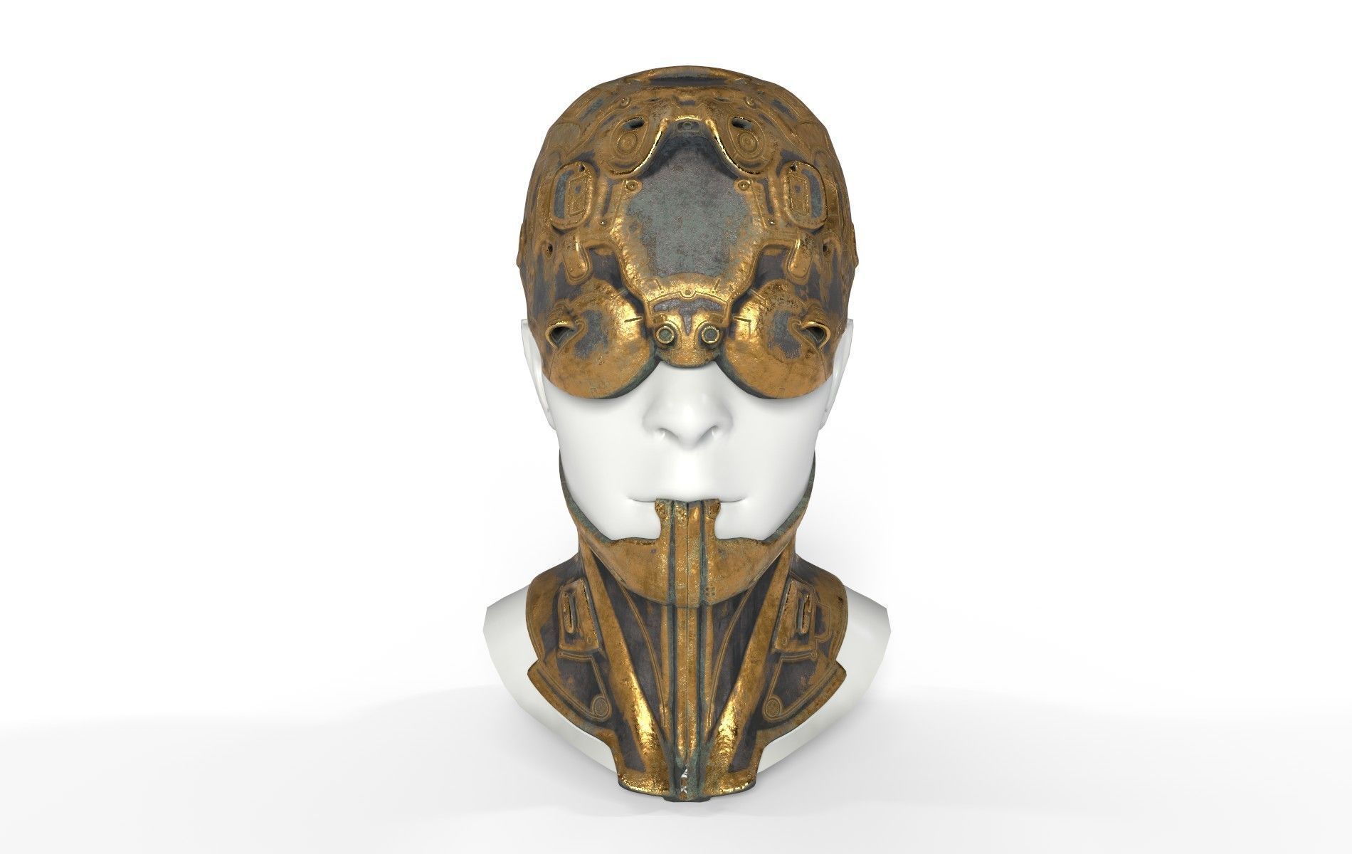 Mask Mecha Robot Cyberpunk Low-poly 3D model_22