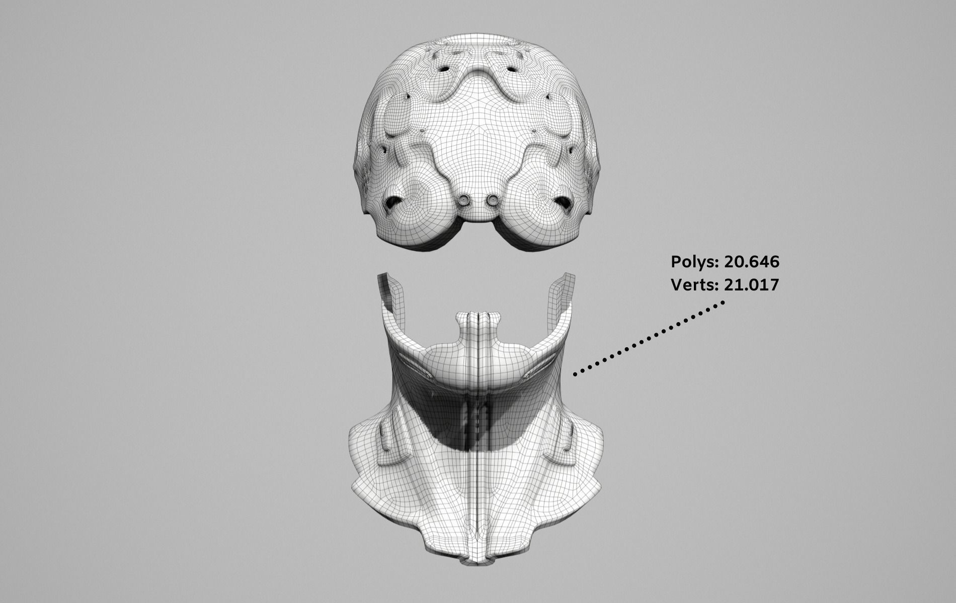 Mask Mecha Robot Cyberpunk Low-poly 3D model_5
