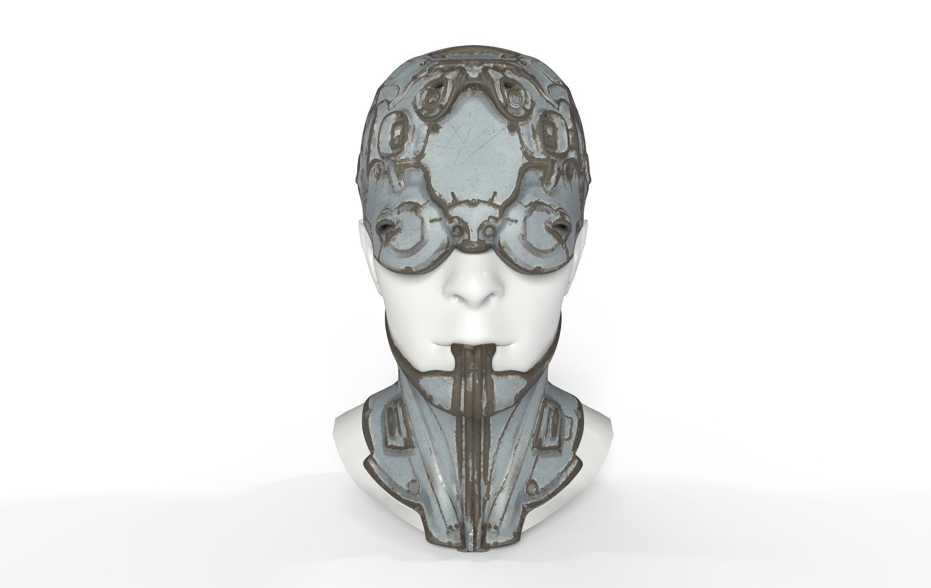 Mask Mecha Robot Cyberpunk Low-poly 3D model_18