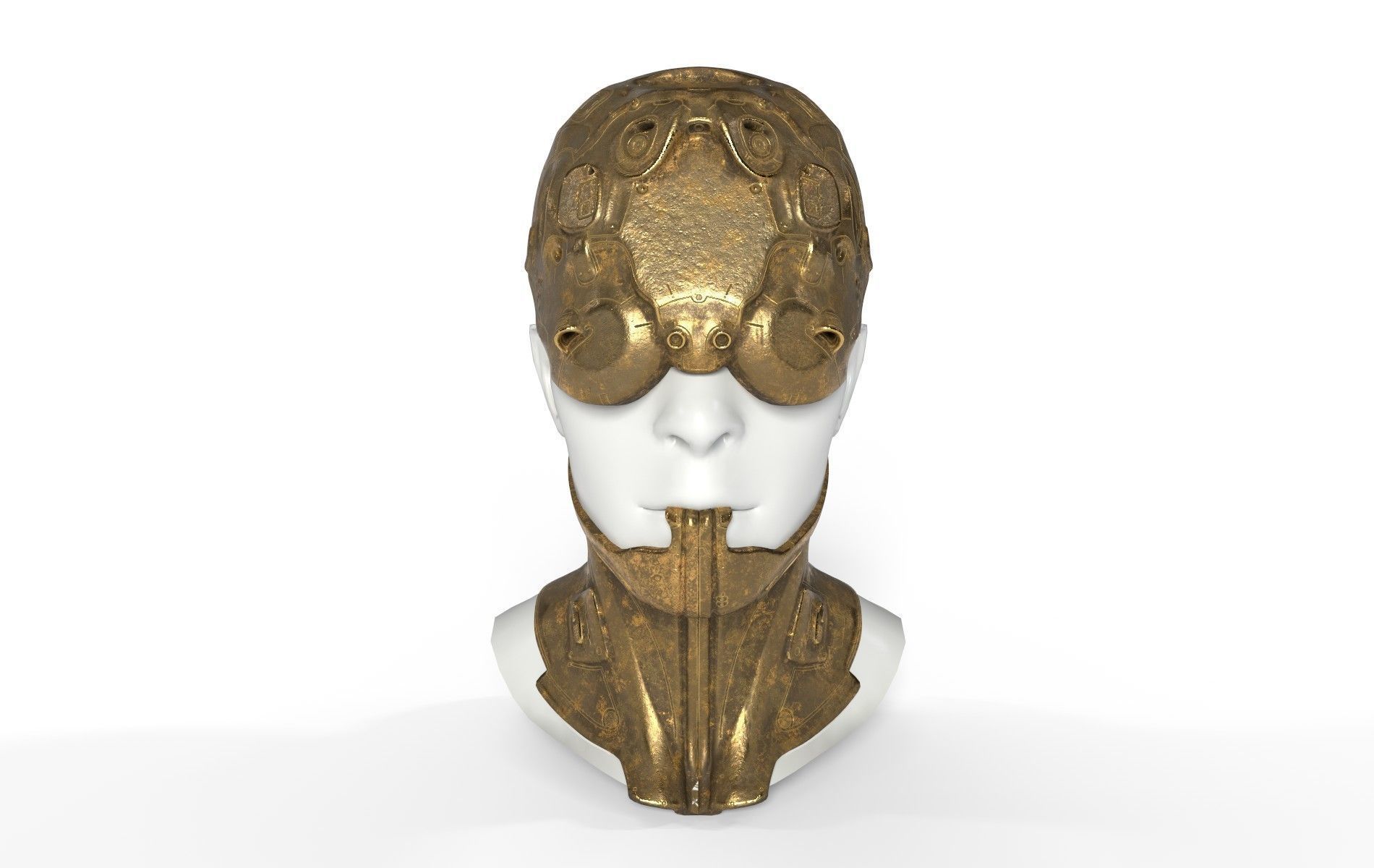 Mask Mecha Robot Cyberpunk Low-poly 3D model_23