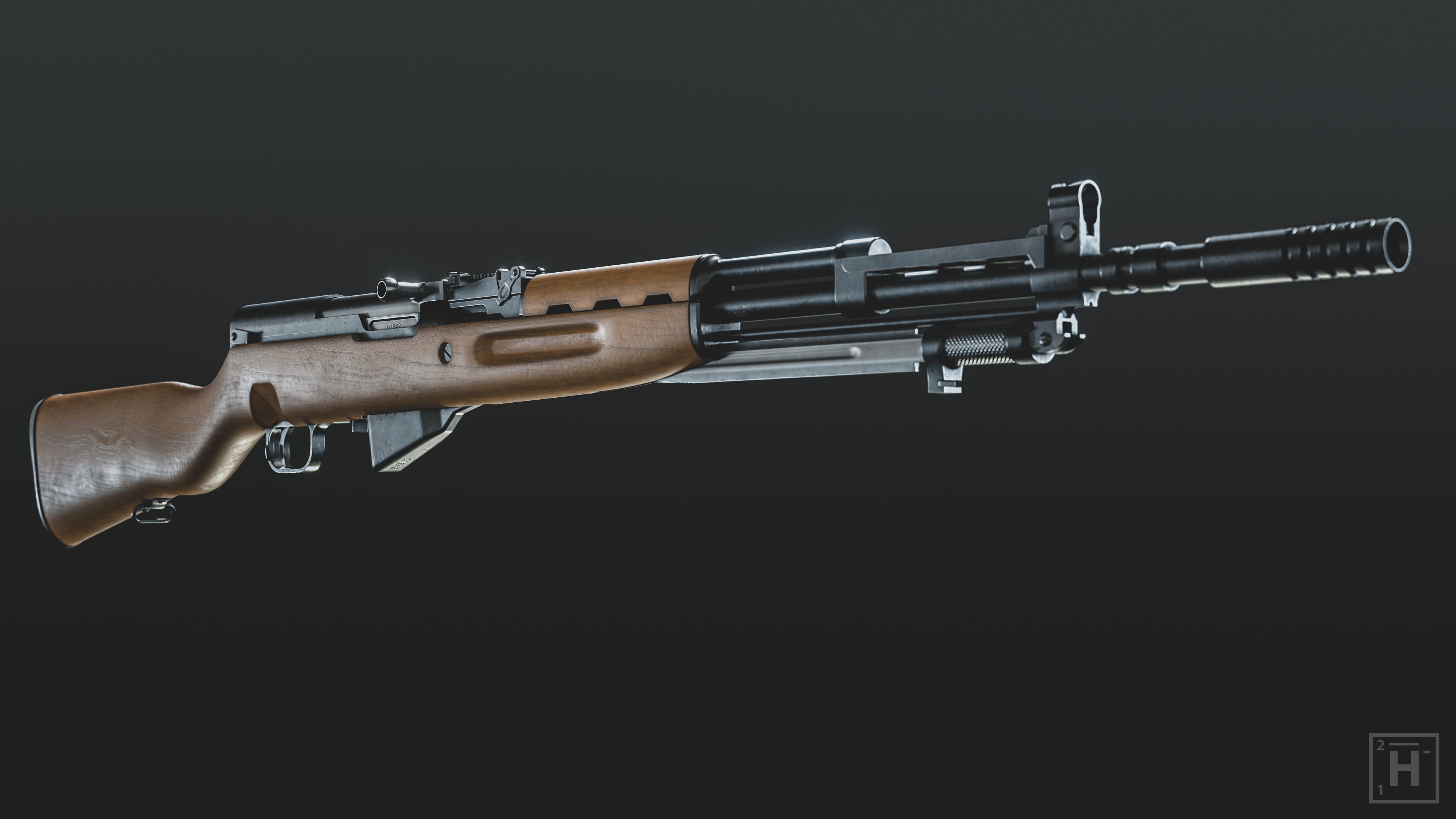 Papovka SKS Low-poly 3D model_2