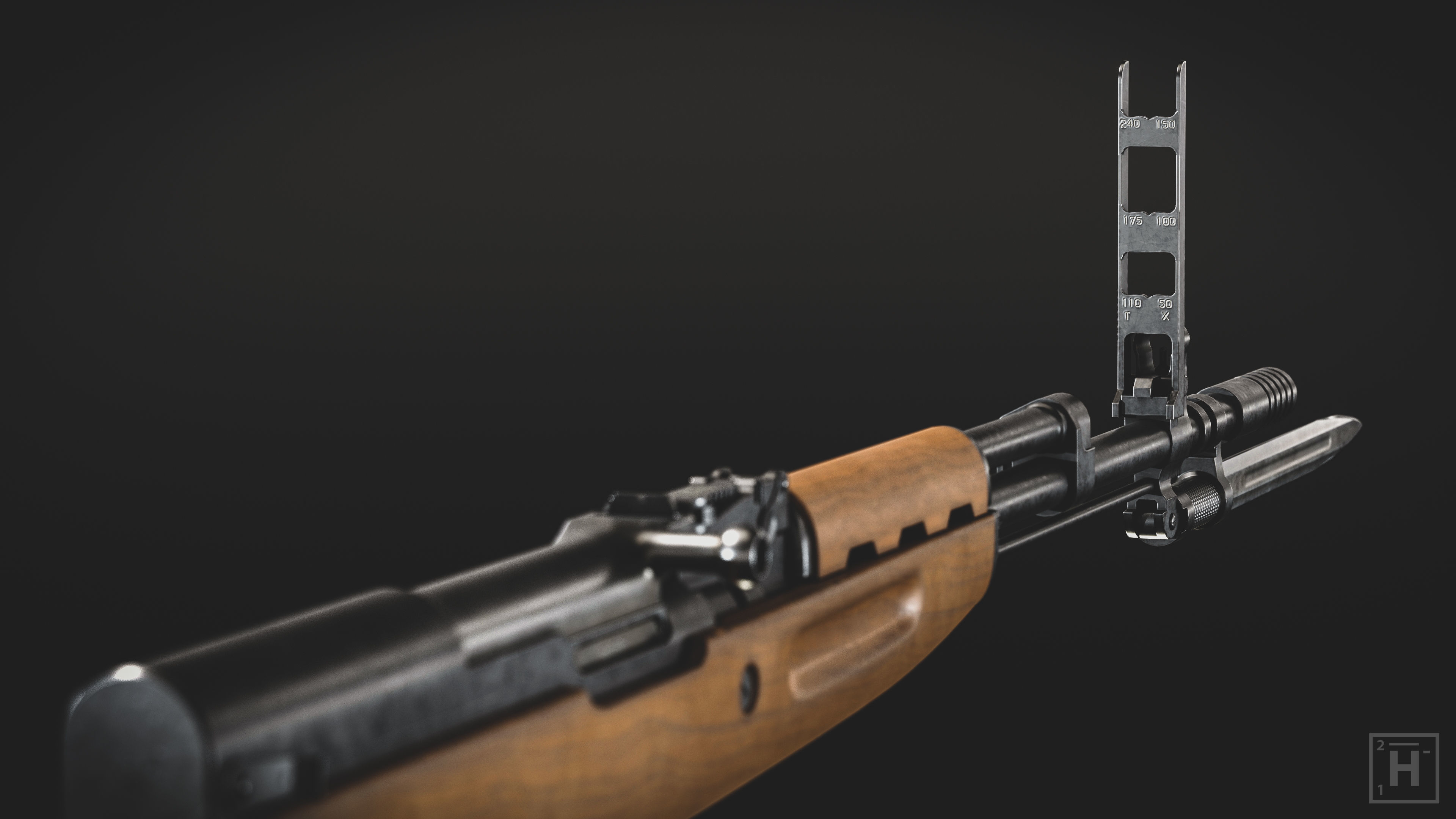 Papovka SKS Low-poly 3D model_6