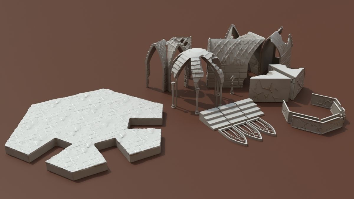 Ruina Gotica para Warhammer40k 3D print model_4