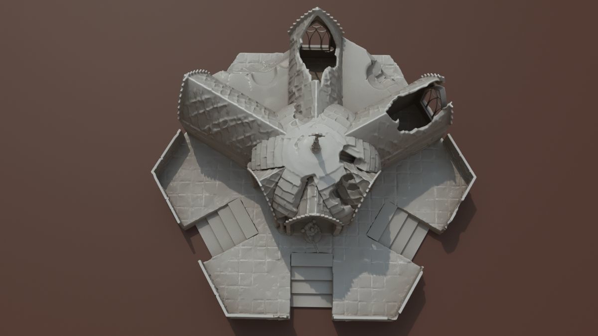Ruina Gotica para Warhammer40k 3D print model_3