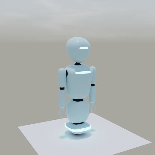 Android Robot Rigged Low-poly 3D model
