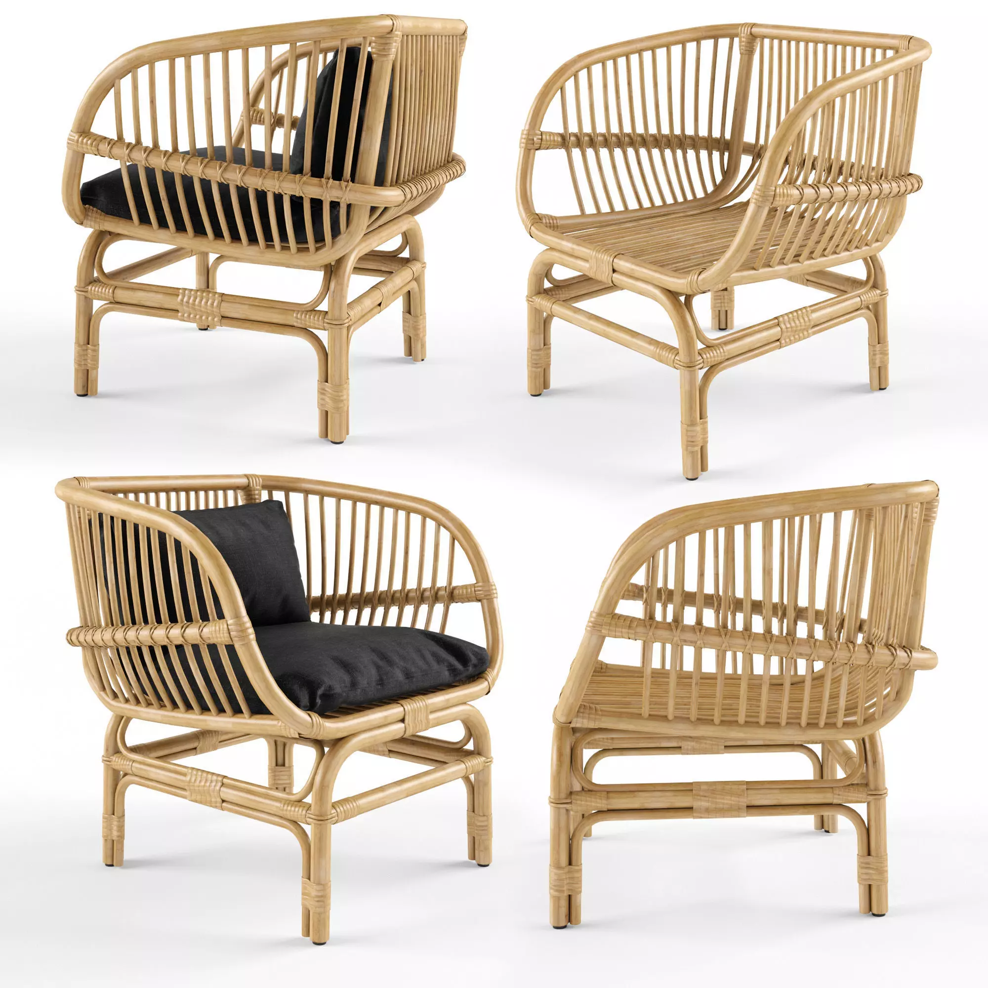 Nordal Lounge Chair Natural Rattan 3D model
