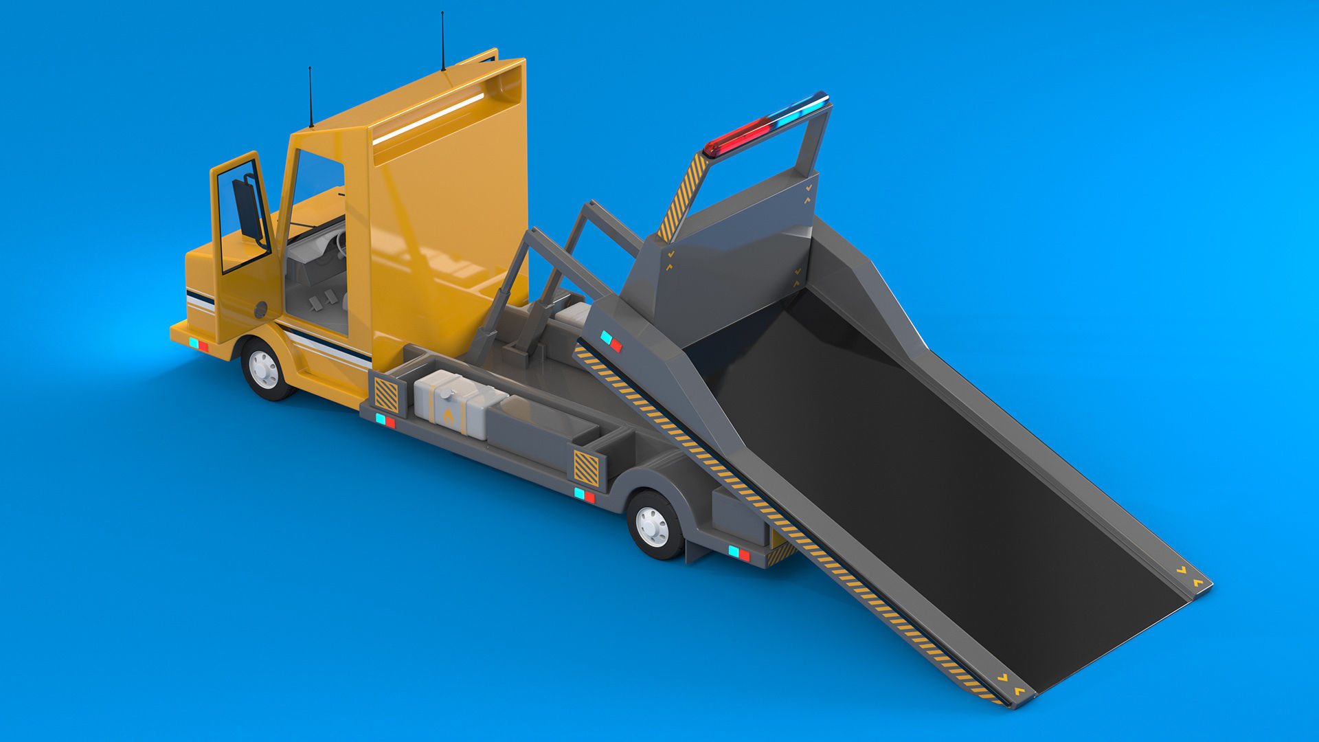 Tow Truck Low-poly 3D model_13