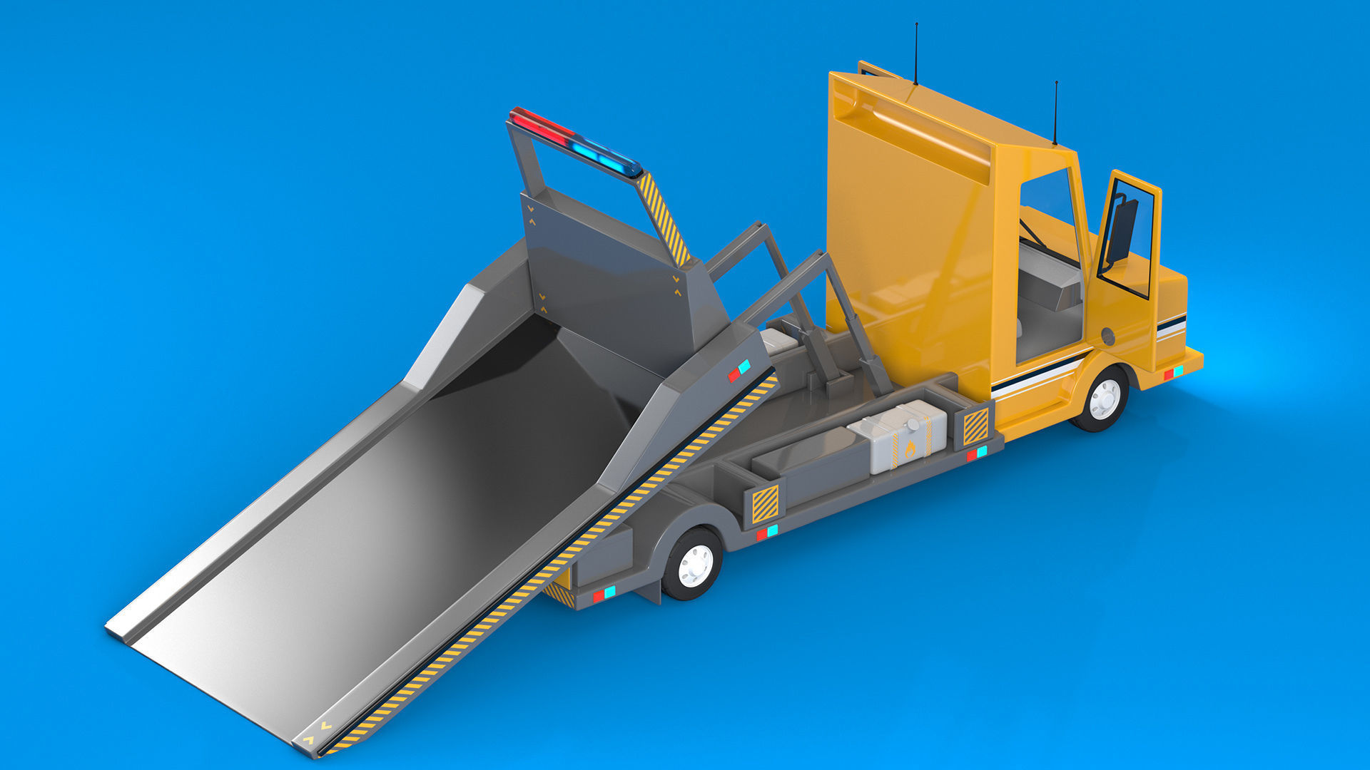 Tow Truck Low-poly 3D model_10