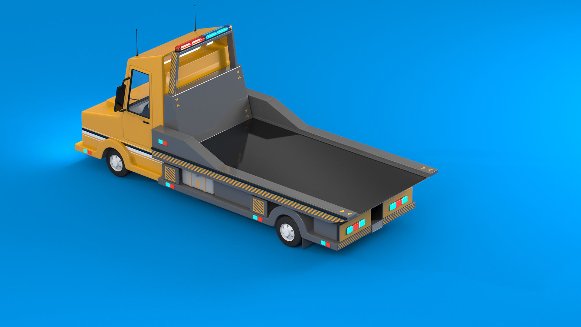Tow Truck Low-poly 3D model_12