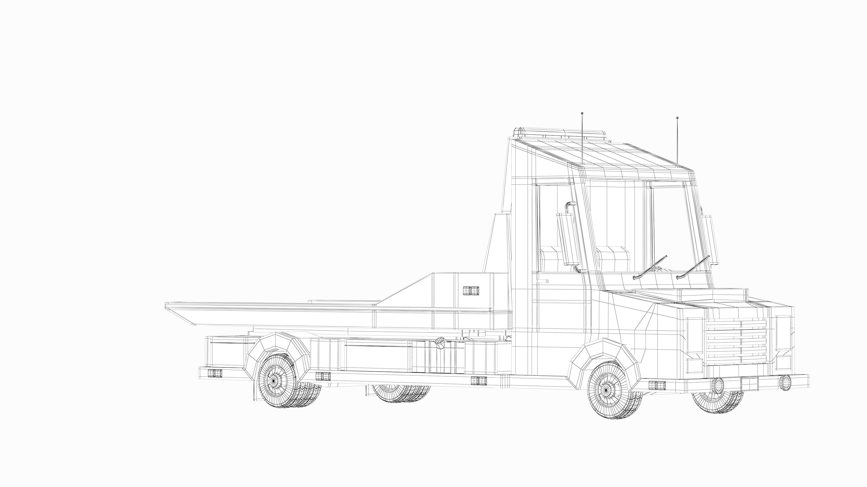 Tow Truck Low-poly 3D model_2