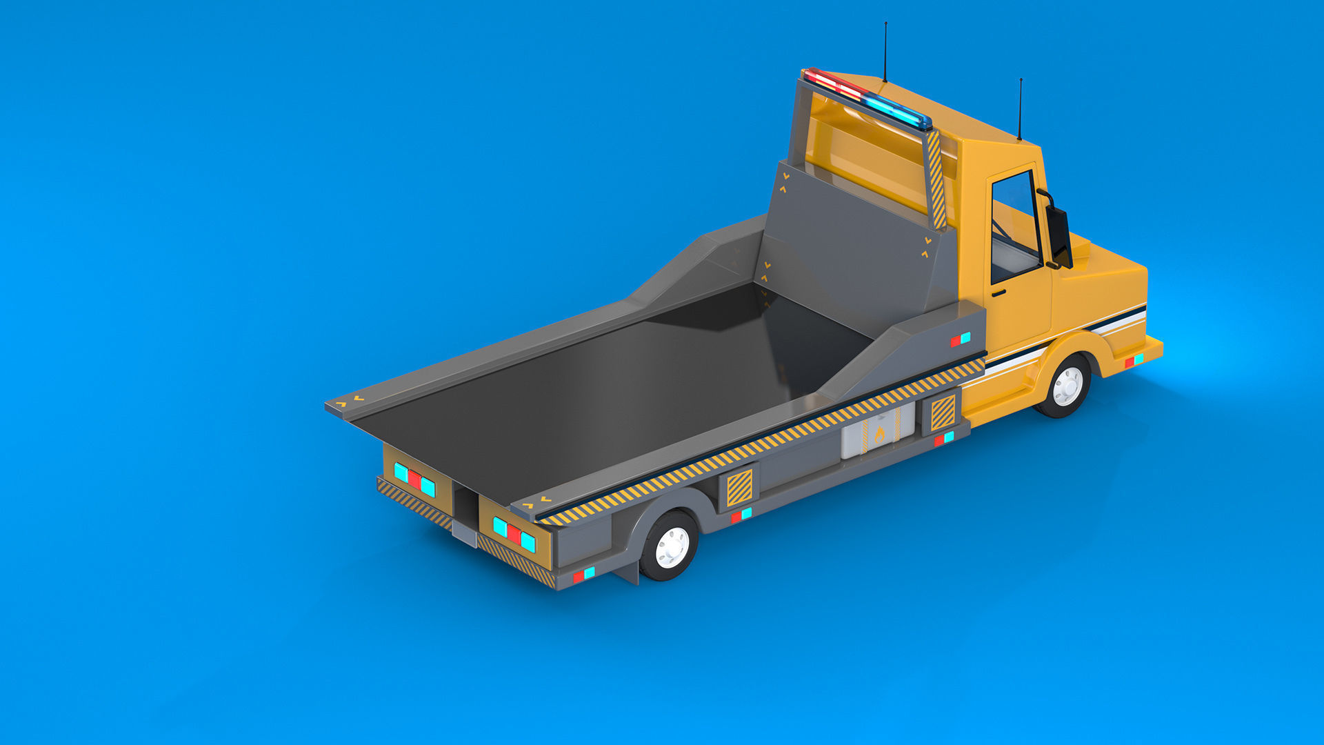 Tow Truck Low-poly 3D model_9