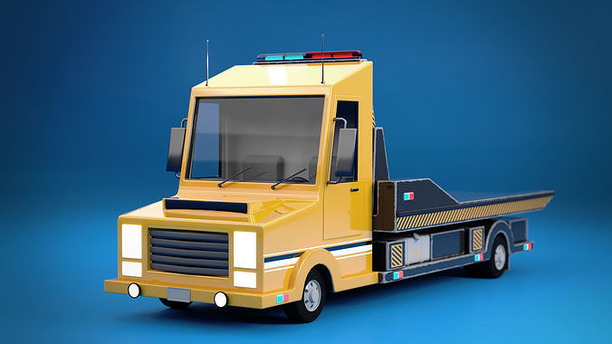 Tow Truck Low-poly 3D model