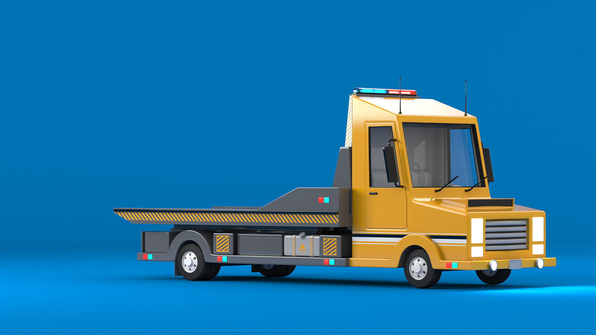 Tow Truck Low-poly 3D model_3