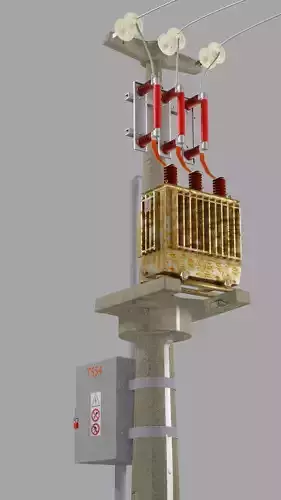 Electric Transformer station on pillar