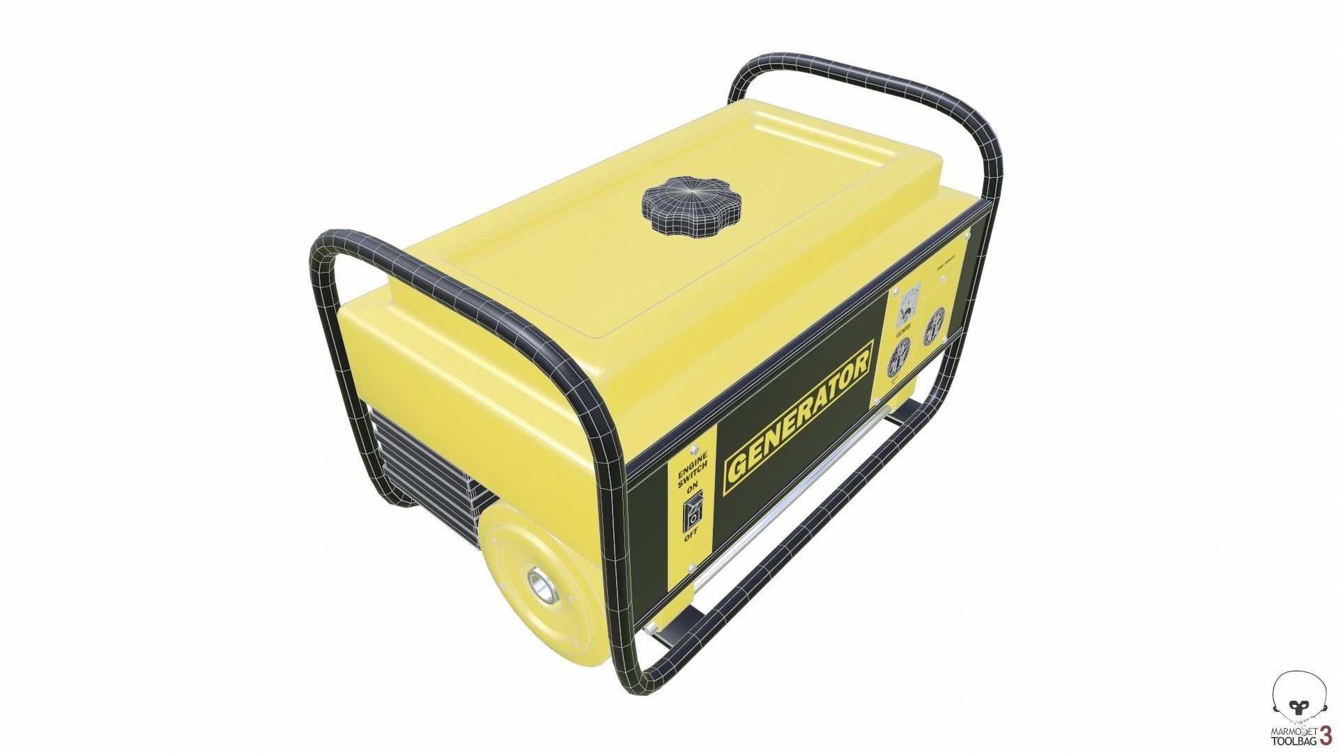 Portable Generator Low-poly 3D model_14