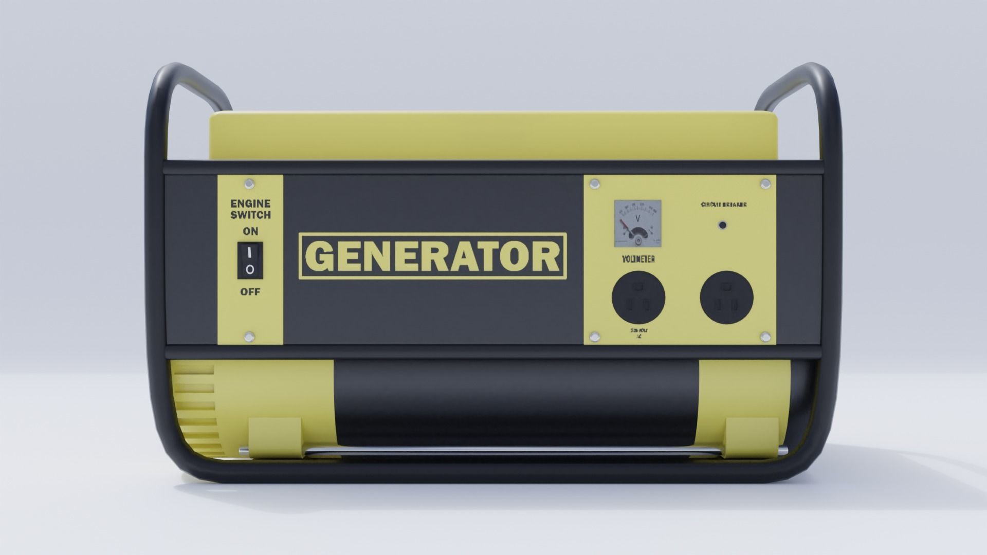 Portable Generator Low-poly 3D model_3