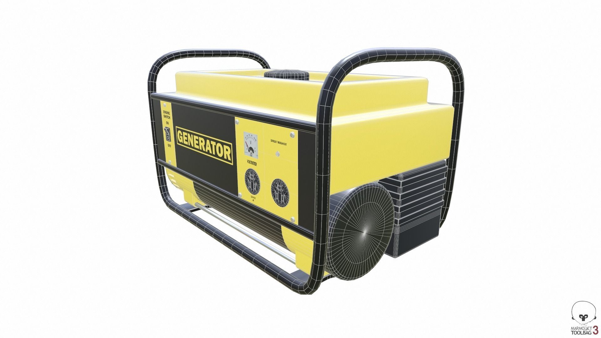 Portable Generator Low-poly 3D model_10