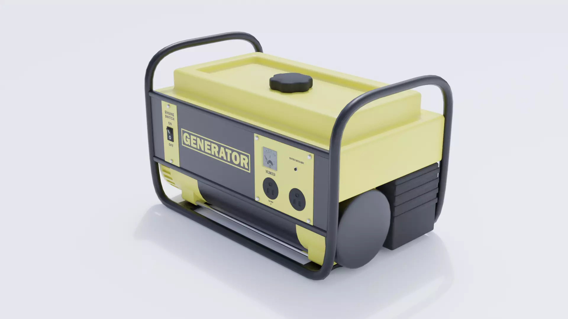 Portable Generator Low-poly 3D model_0