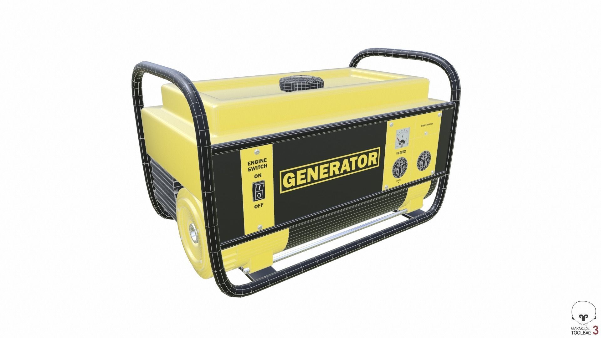 Portable Generator Low-poly 3D model_9