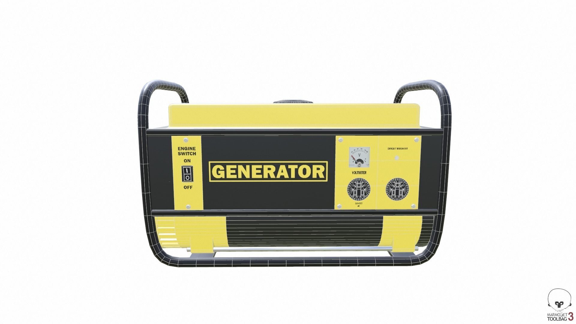 Portable Generator Low-poly 3D model_12