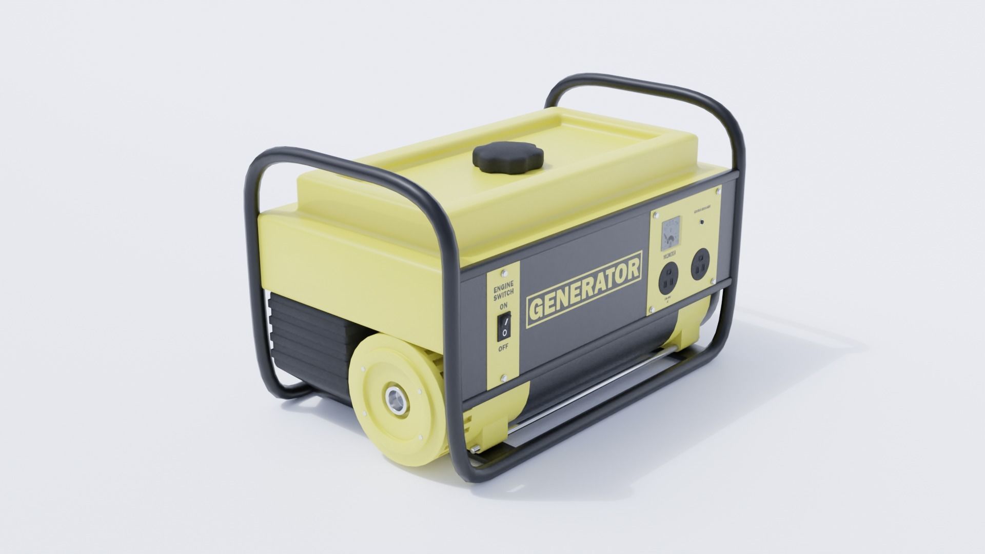 Portable Generator Low-poly 3D model_4