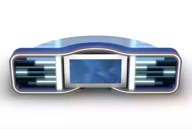 Virtual TV Studio News Desk 5 3D model