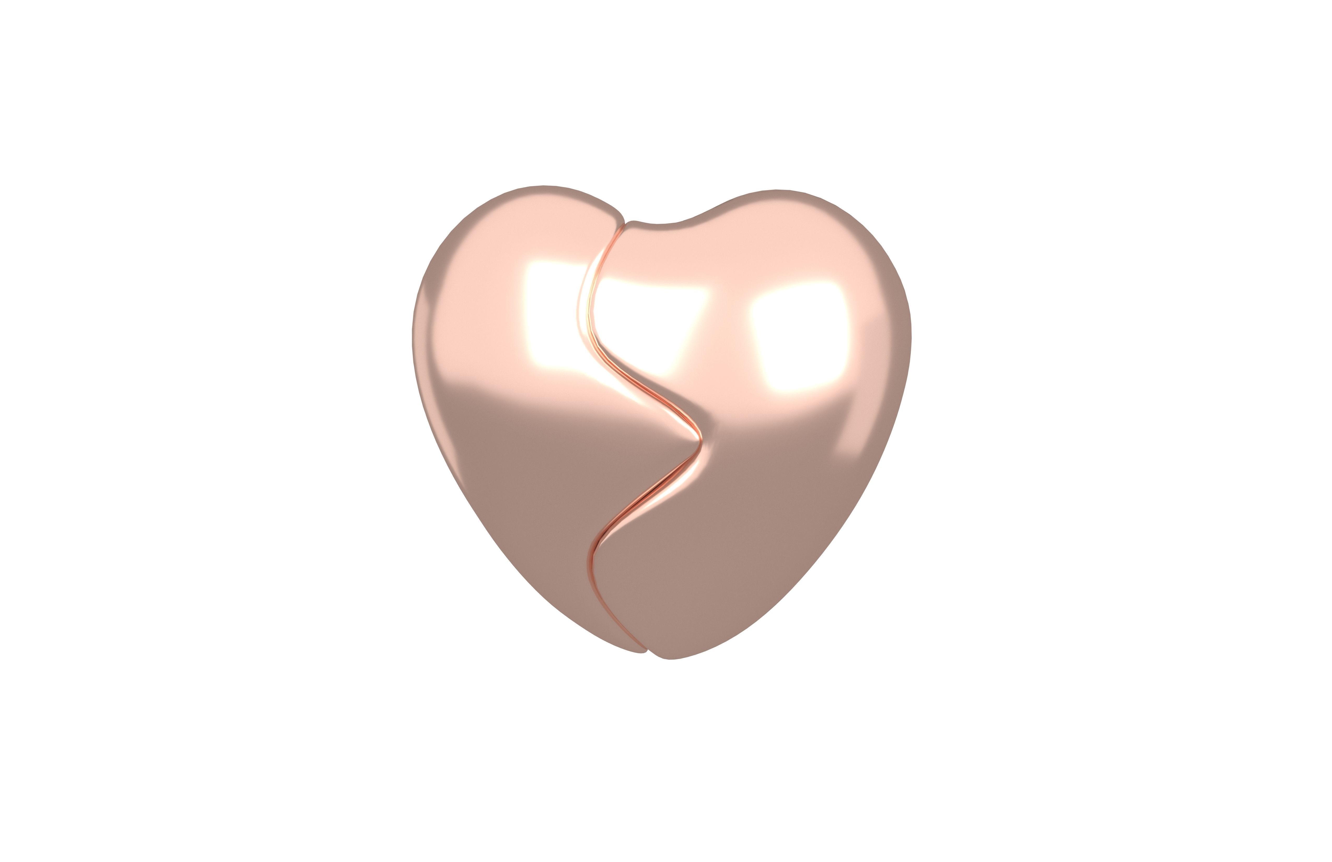 Broken Heart v1 012 Low-poly 3D model_1