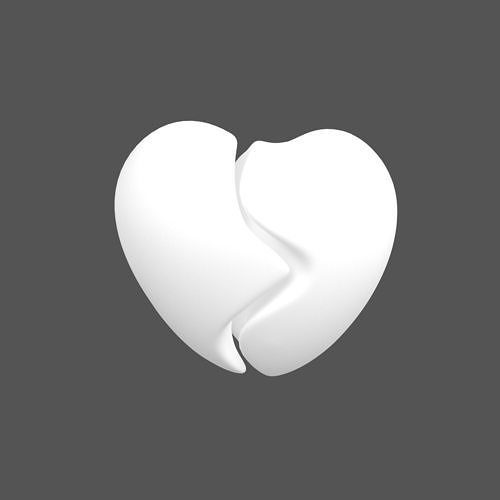 Broken Heart v2 003 Low-poly 3D model