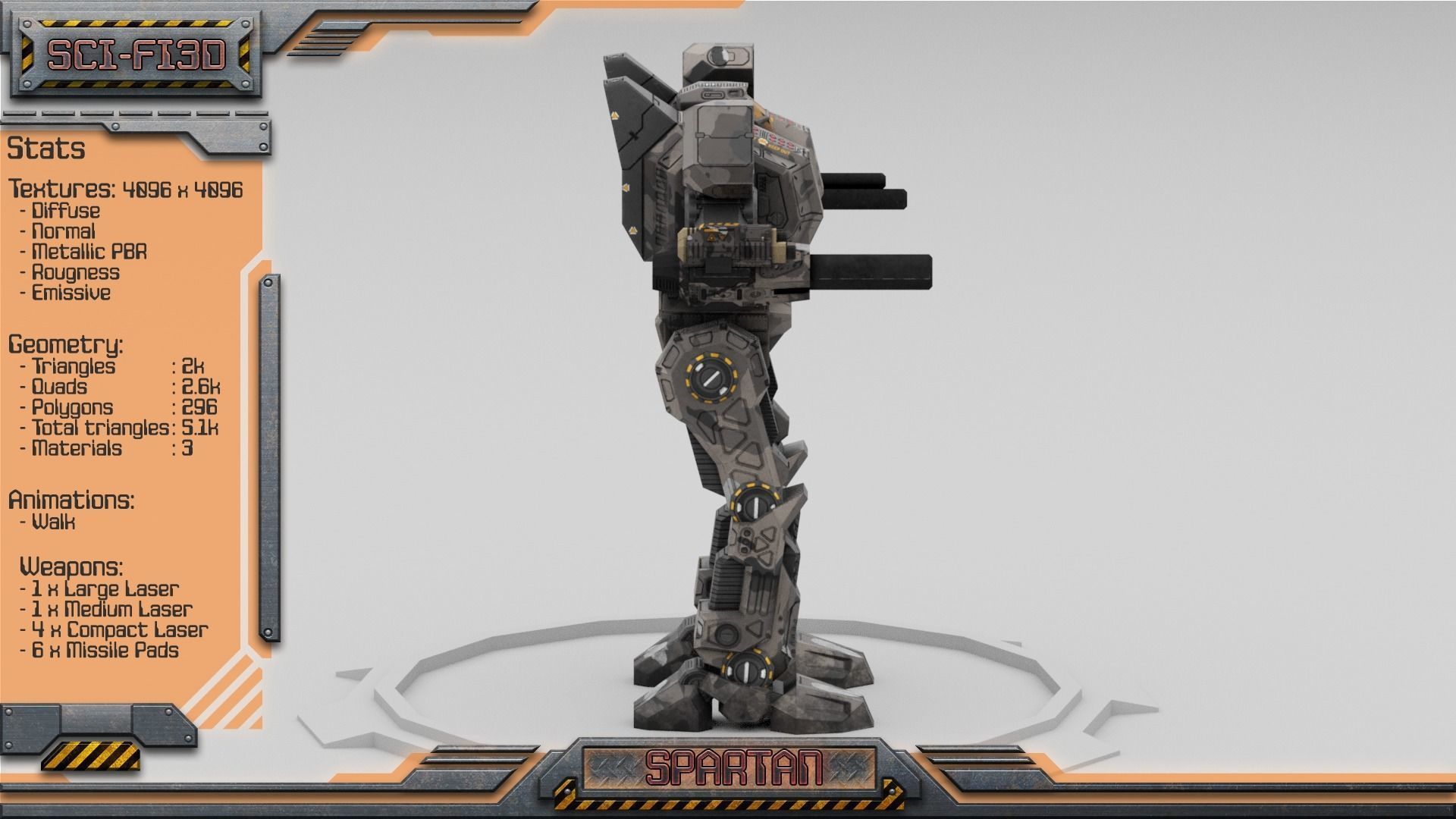 Battle Mechs Bundle - low-poly animated - 3D Model Collection_90