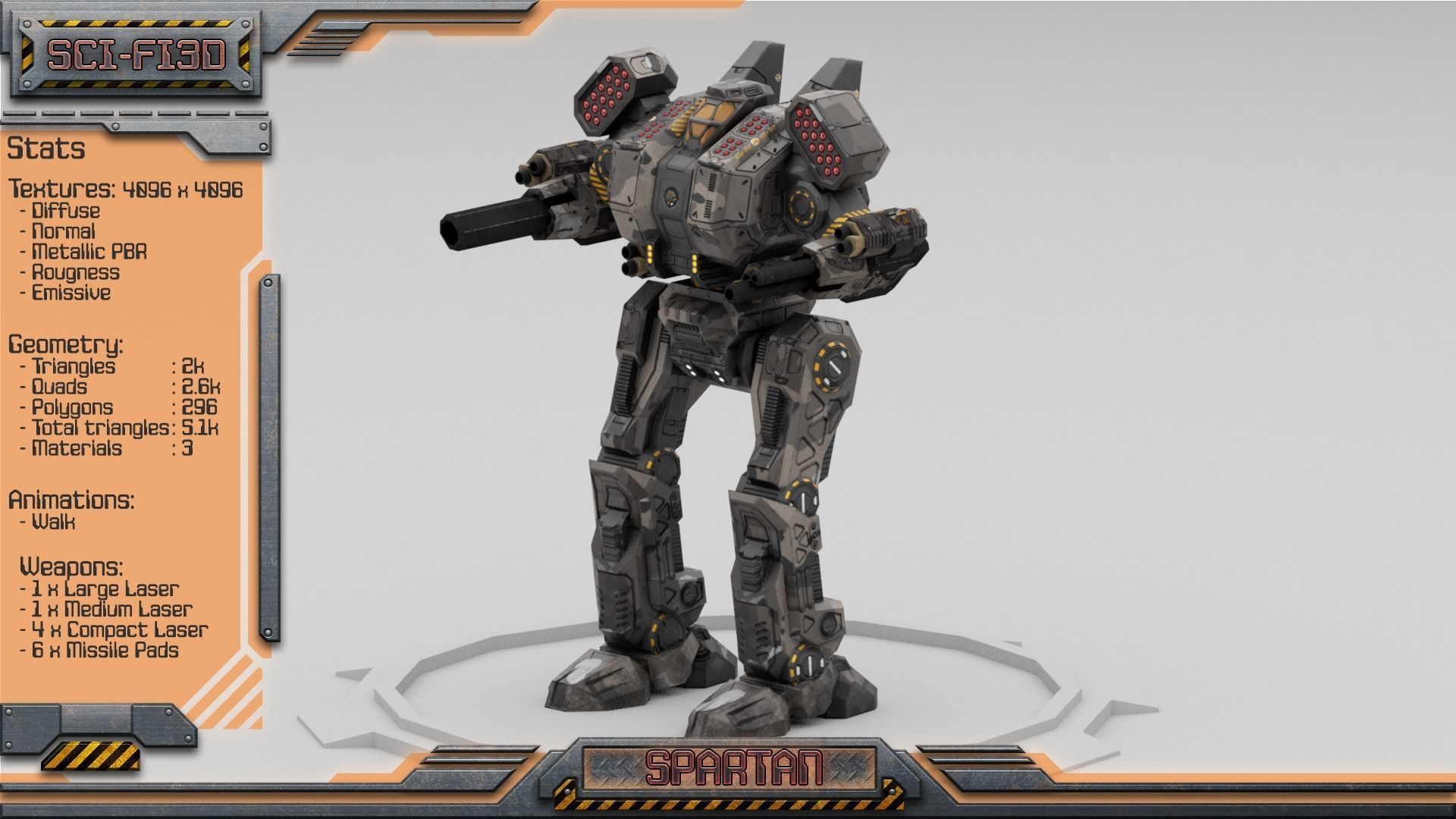 Battle Mechs Bundle - low-poly animated - 3D Model Collection_85
