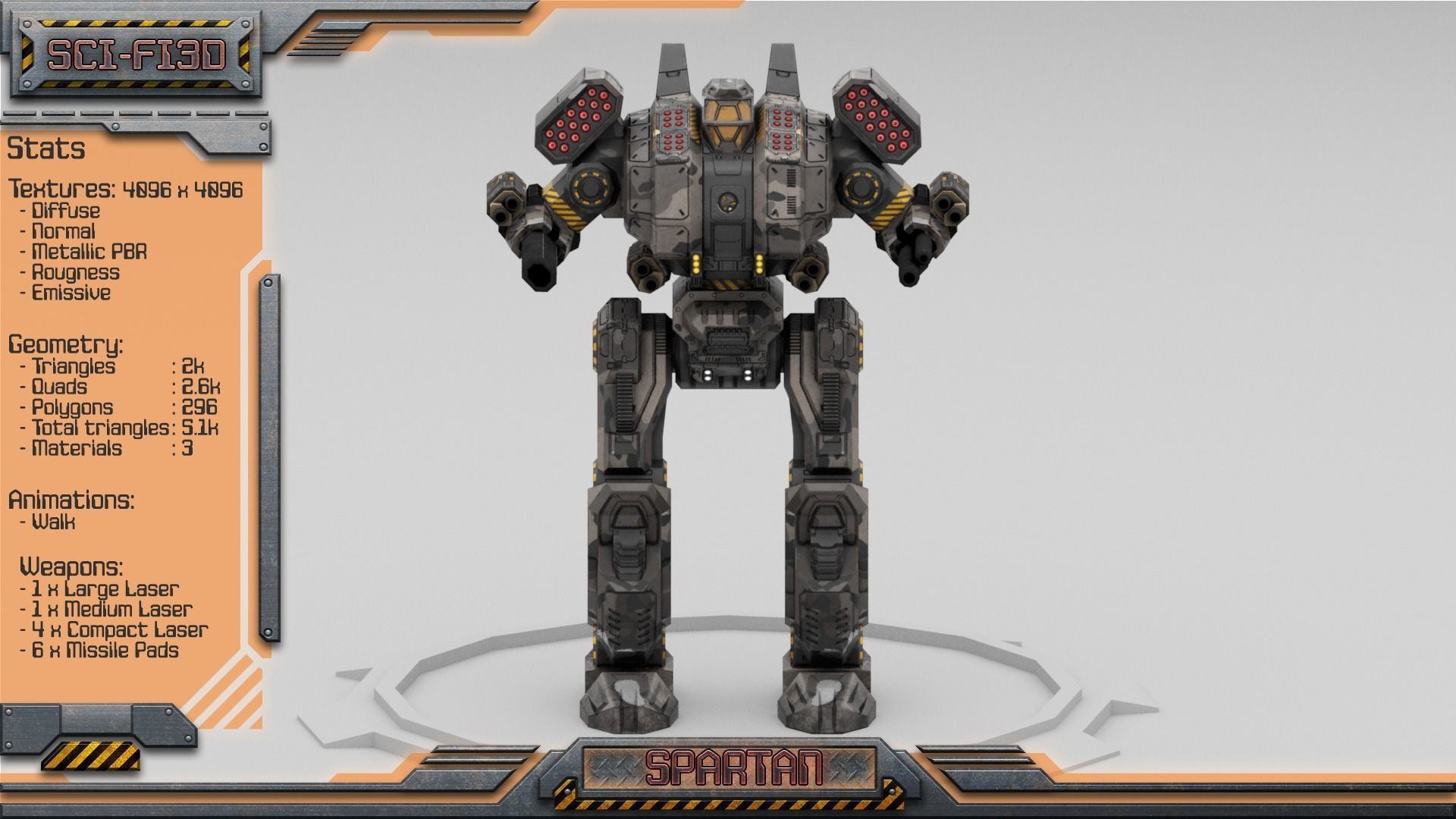 Battle Mechs Bundle - low-poly animated - 3D Model Collection_84