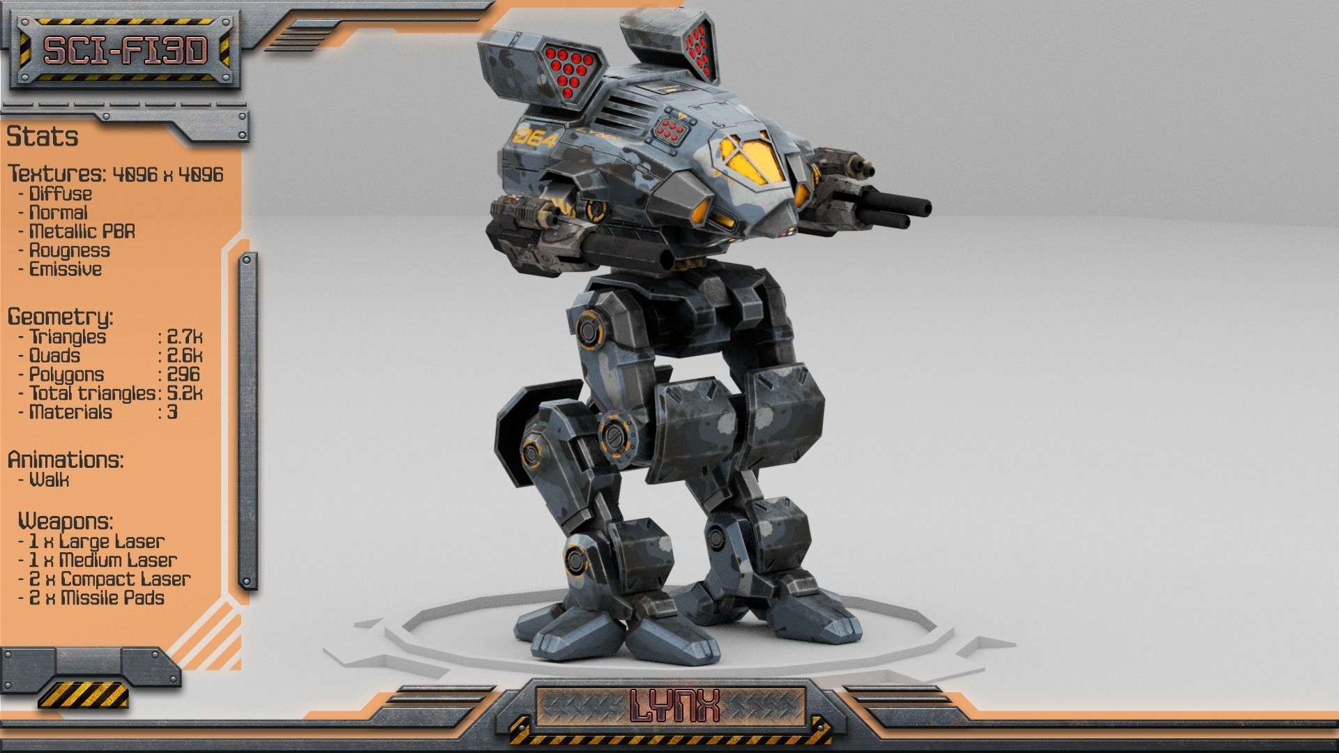 Battle Mechs Bundle - low-poly animated - 3D Model Collection_101