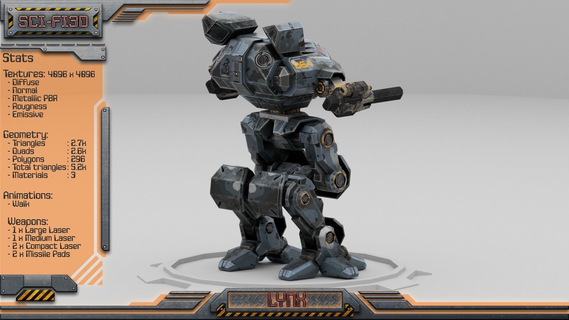Battle Mechs Bundle - low-poly animated - 3D Model Collection_99