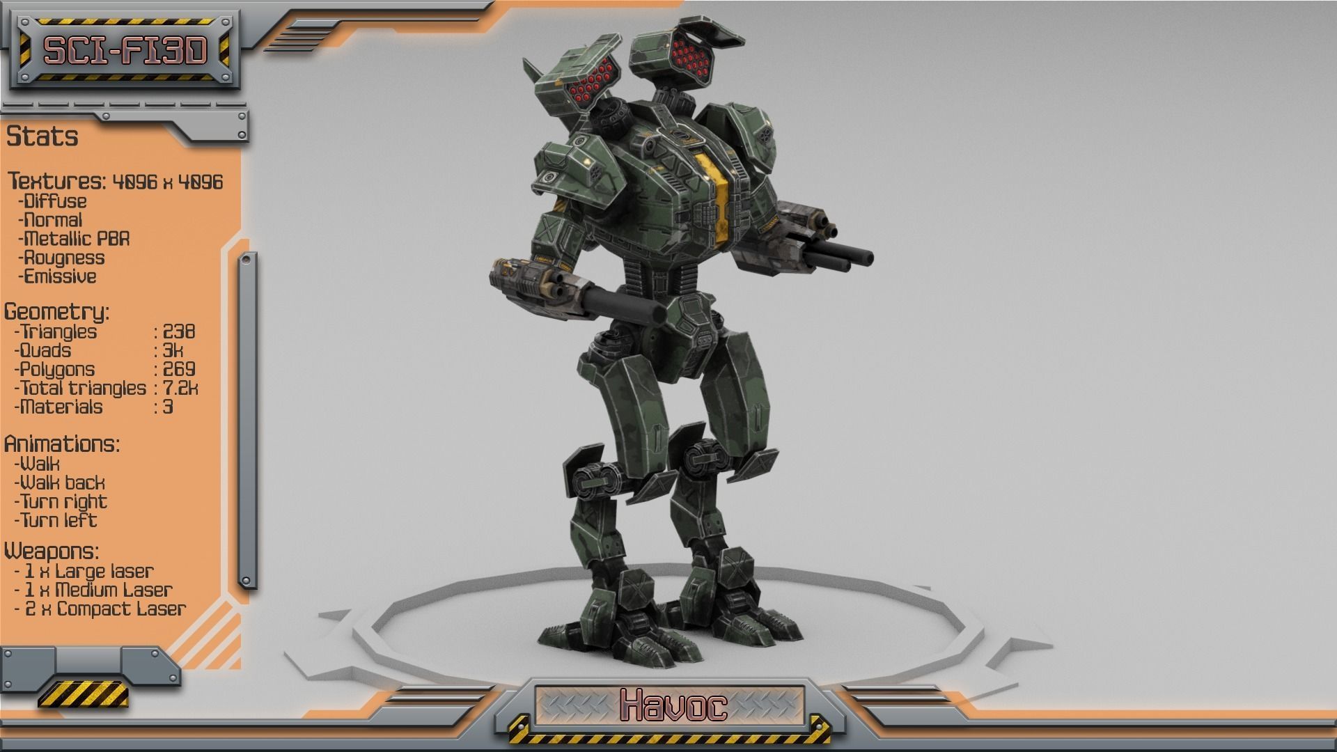 Battle Mechs Bundle - low-poly animated - 3D Model Collection_30