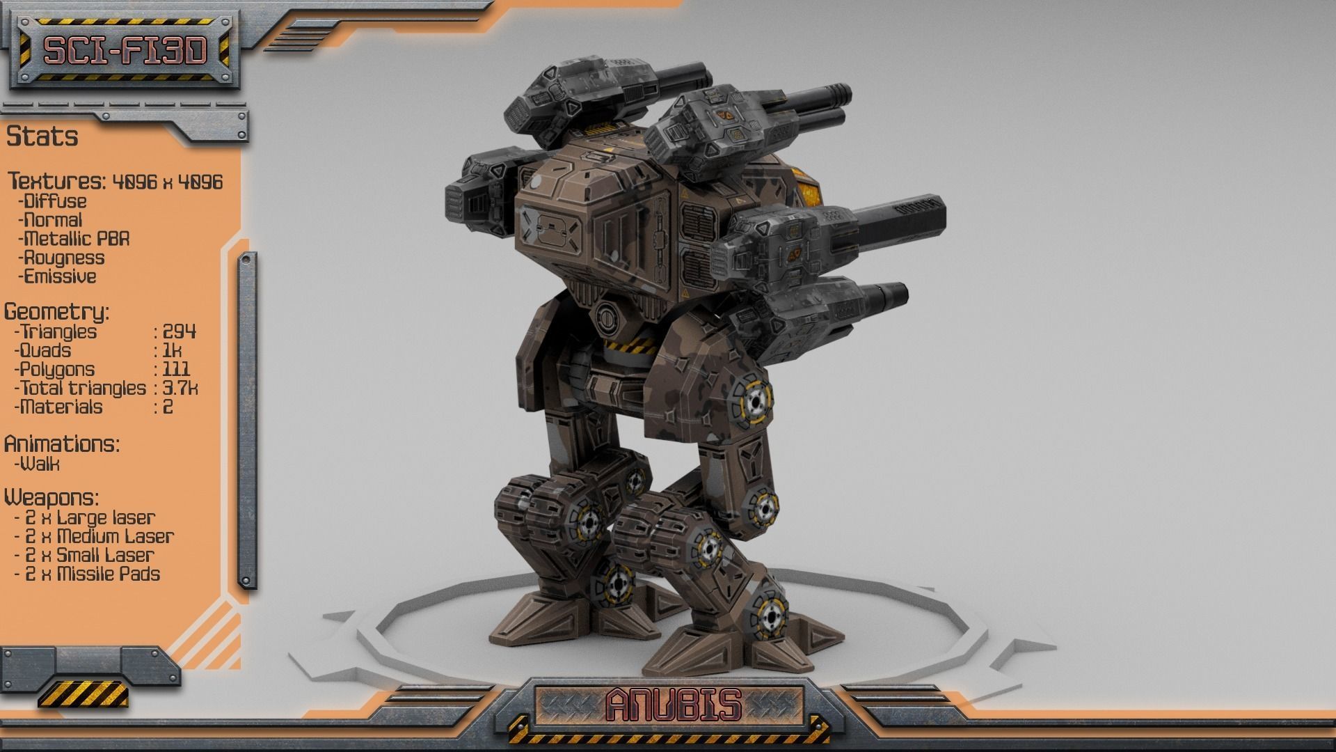 Battle Mechs Bundle - low-poly animated - 3D Model Collection_8