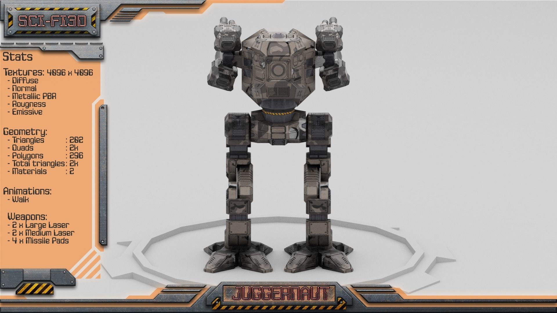 Battle Mechs Bundle - low-poly animated - 3D Model Collection_78