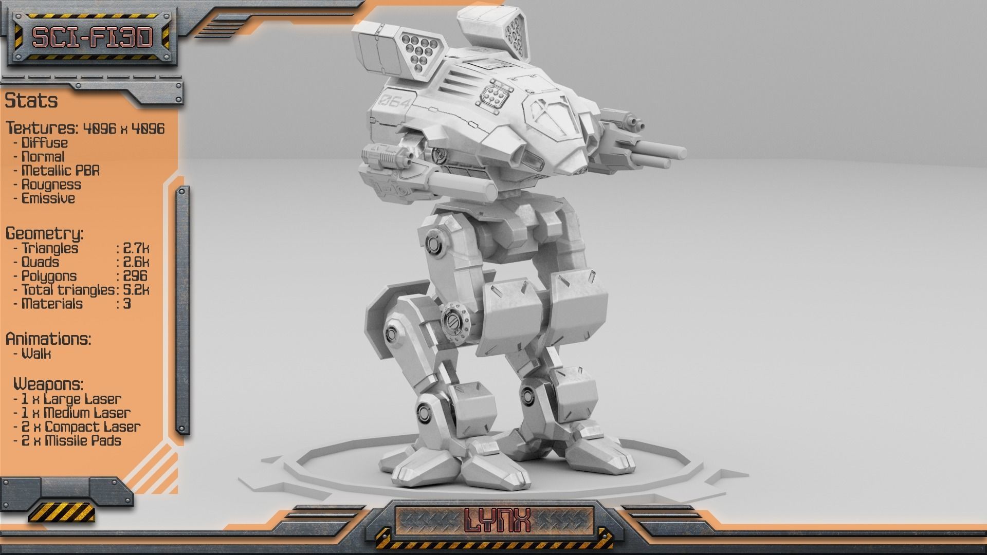 Battle Mechs Bundle - low-poly animated - 3D Model Collection_102