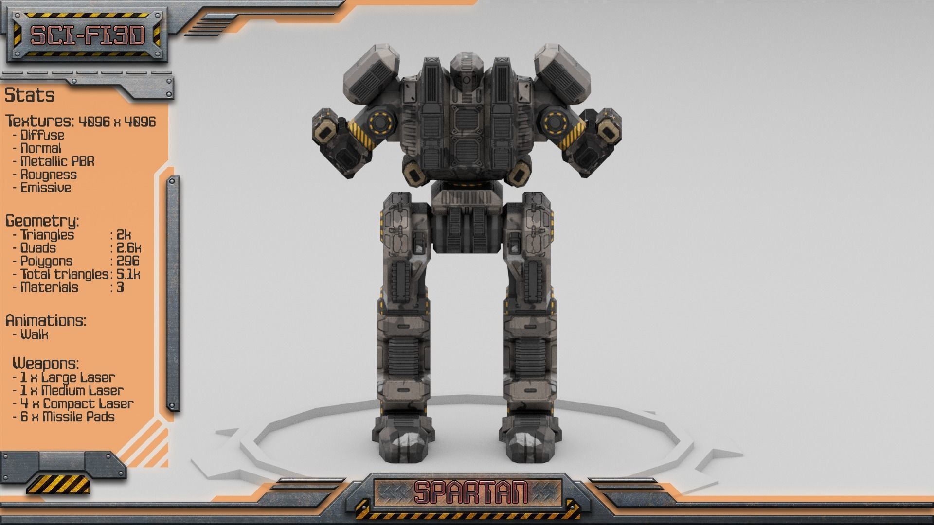 Battle Mechs Bundle - low-poly animated - 3D Model Collection_88