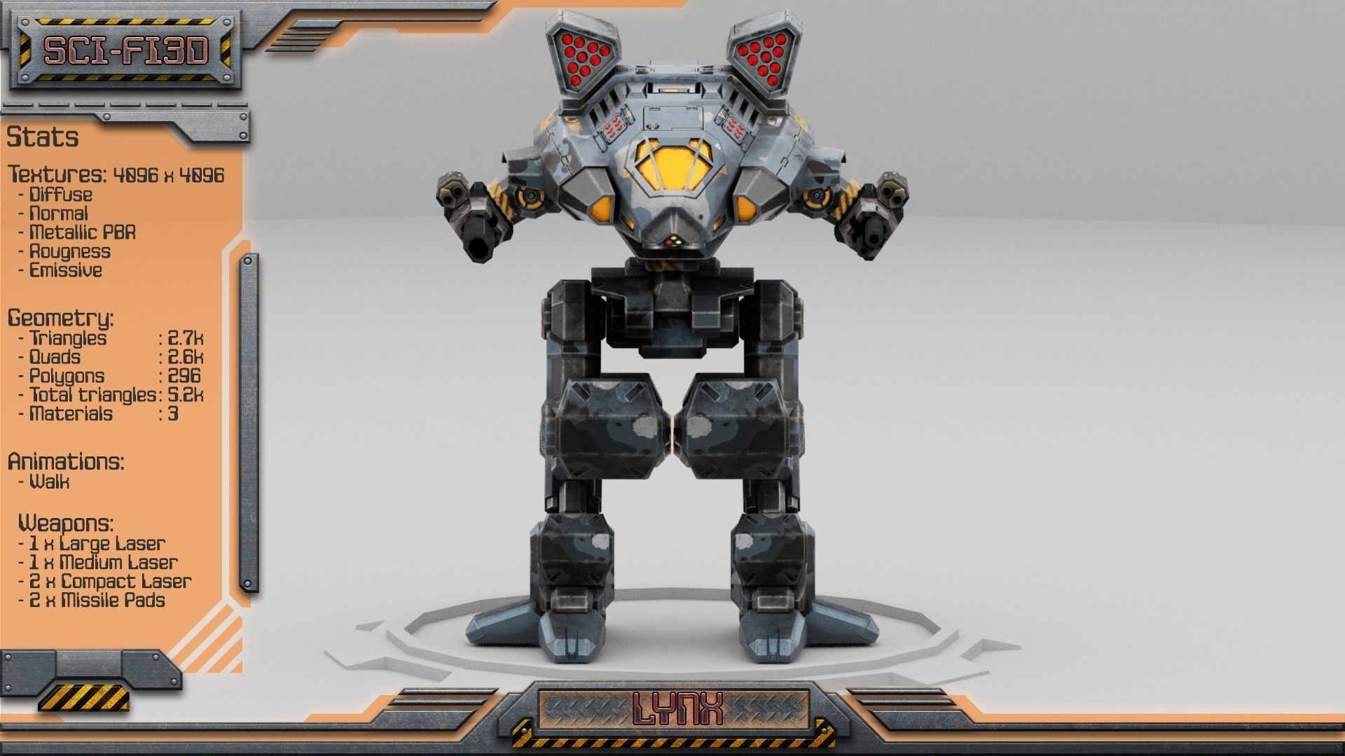 Battle Mechs Bundle - low-poly animated - 3D Model Collection_94