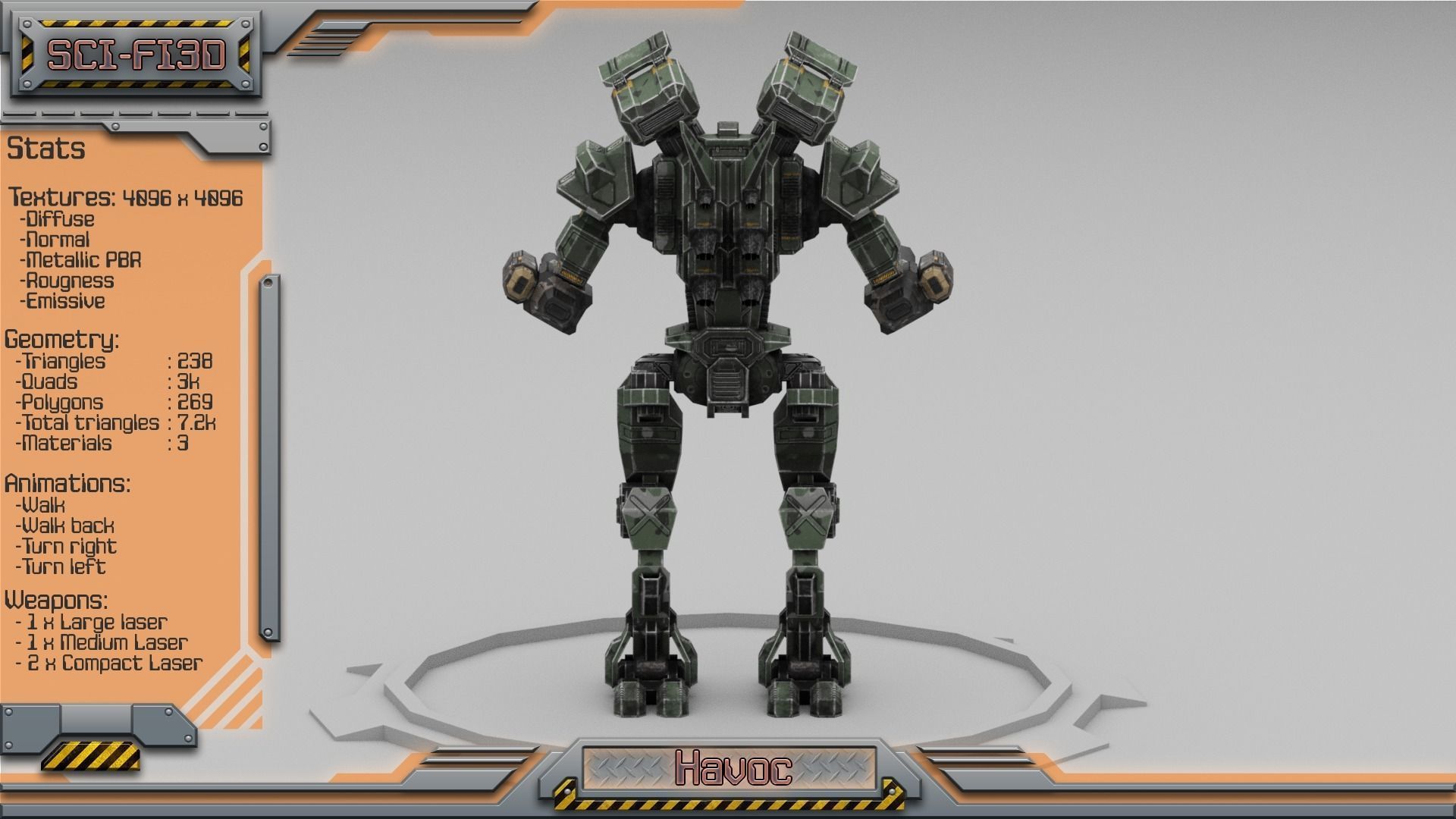 Battle Mechs Bundle - low-poly animated - 3D Model Collection_27