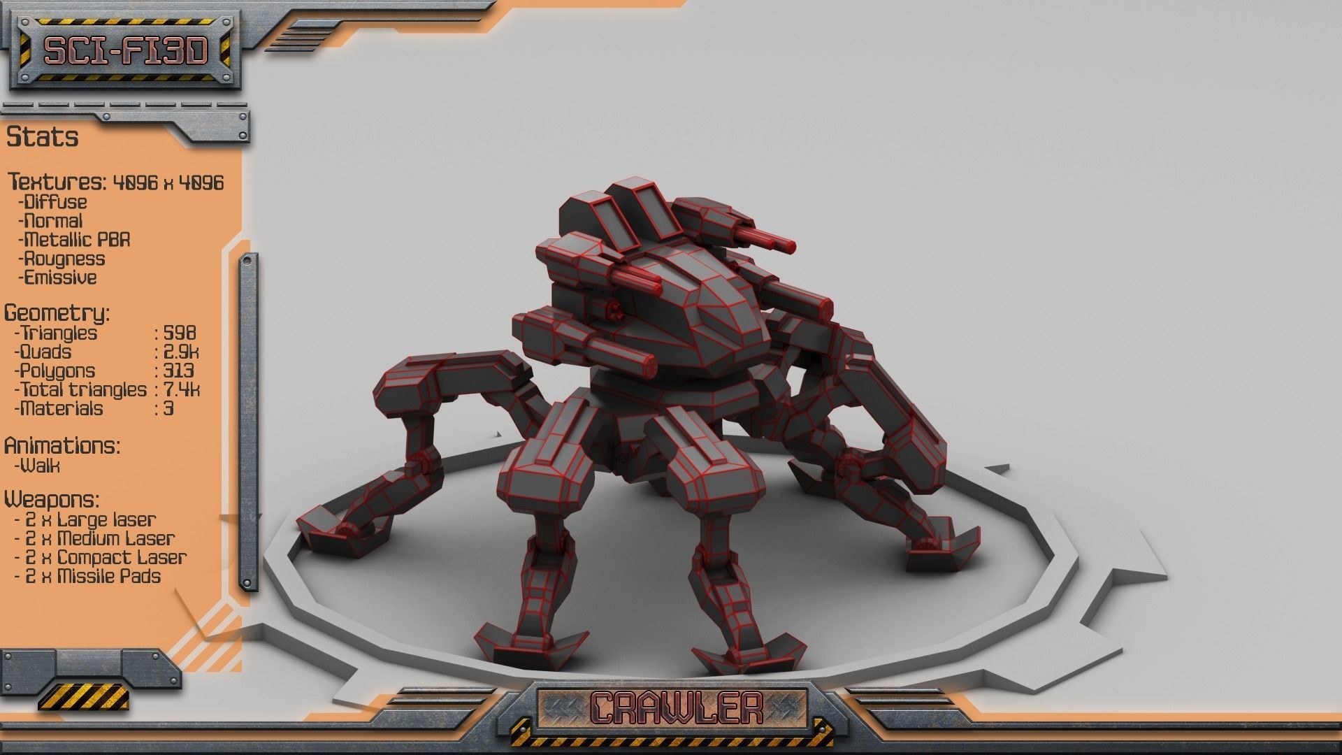 Battle Mechs Bundle - low-poly animated - 3D Model Collection_22