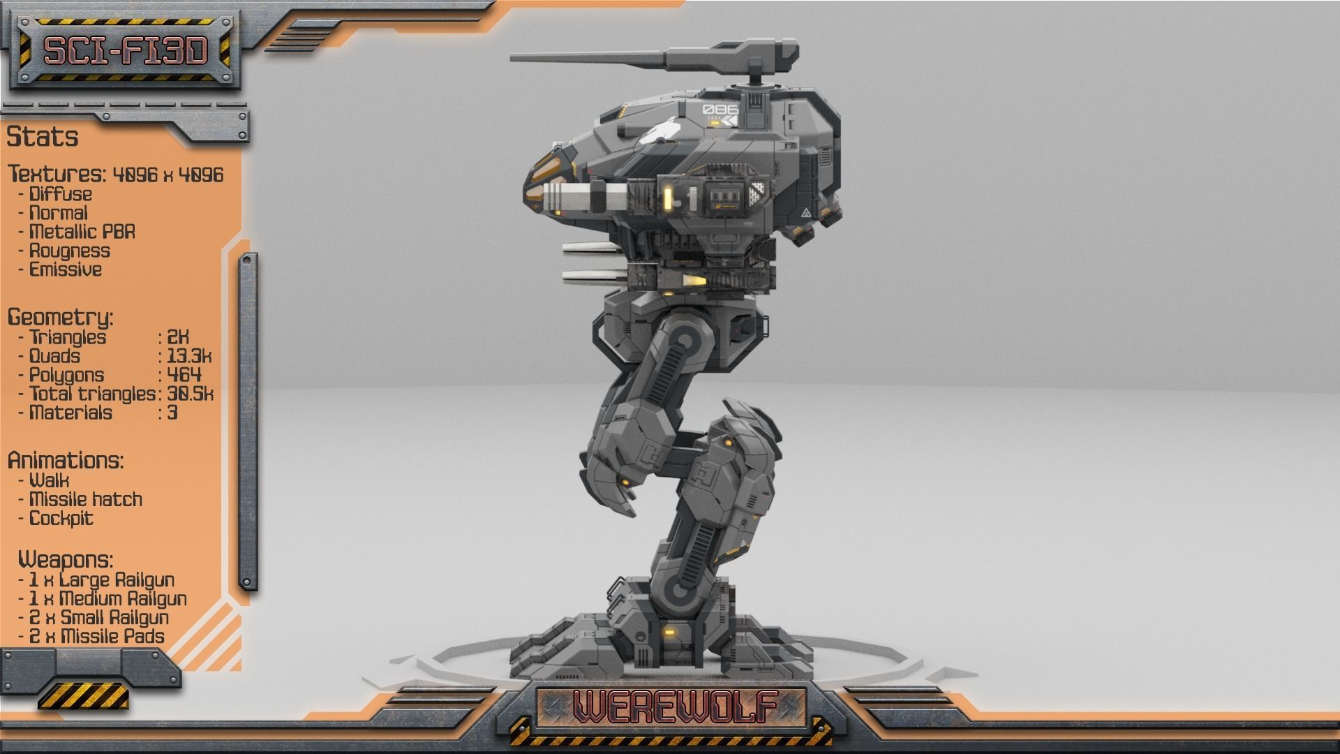 Battle Mechs Bundle - low-poly animated - 3D Model Collection_56
