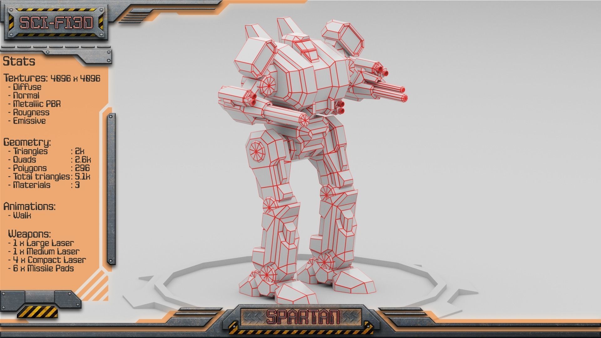 Battle Mechs Bundle - low-poly animated - 3D Model Collection_93