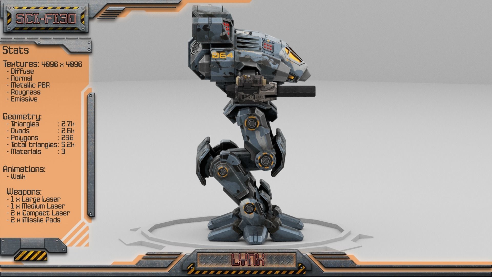 Battle Mechs Bundle - low-poly animated - 3D Model Collection_100