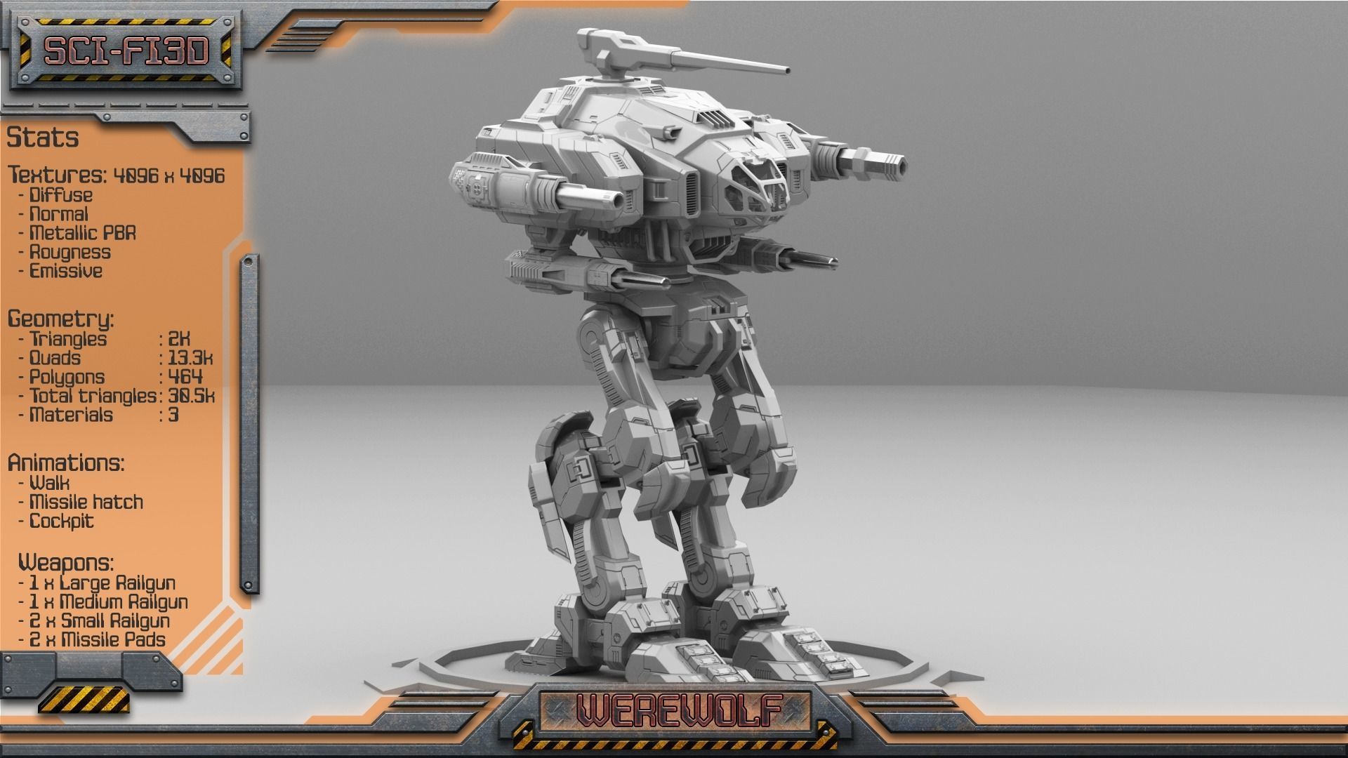 Battle Mechs Bundle - low-poly animated - 3D Model Collection_62