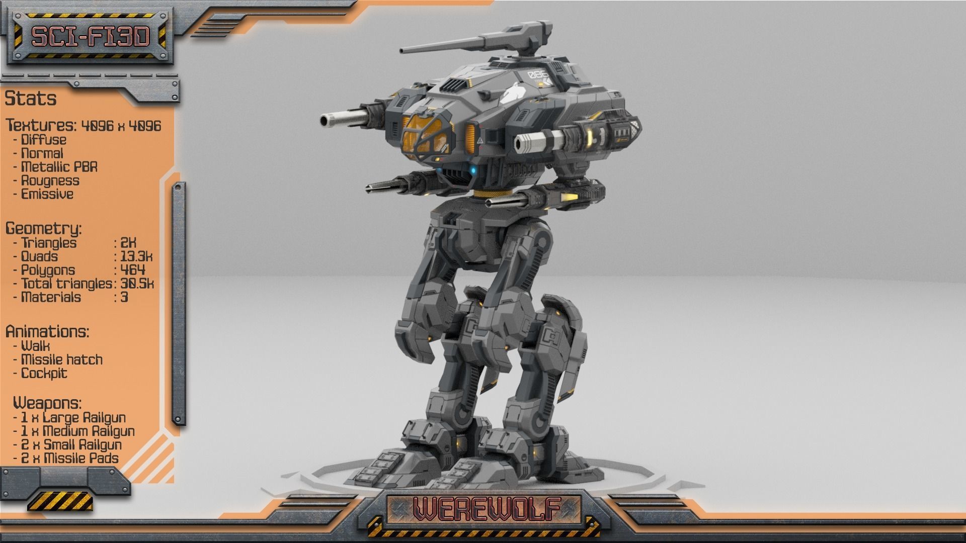 Battle Mechs Bundle - low-poly animated - 3D Model Collection_55